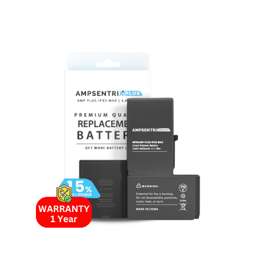 Batería de repuesto de capacidad extendida compatible con iPhone XS Max (AmpSentrix Plus)