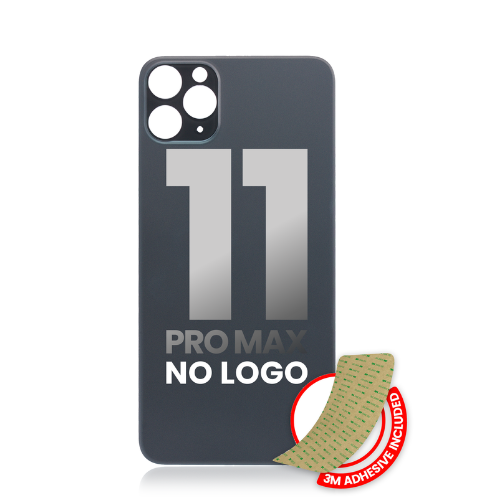 Vidrio trasero con adhesivo 3M compatible con iPhone 11 Pro Max (sin logotipo / orificio para cámara grande) (gris espacial)