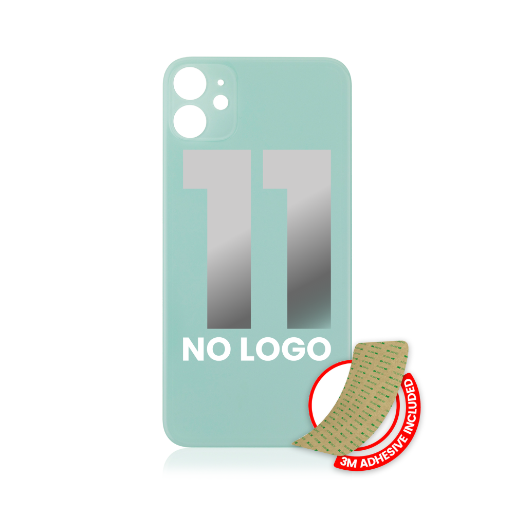 Vidrio trasero con adhesivo 3M compatible con iPhone 11 (sin logotipo / orificio para cámara grande) (verde)