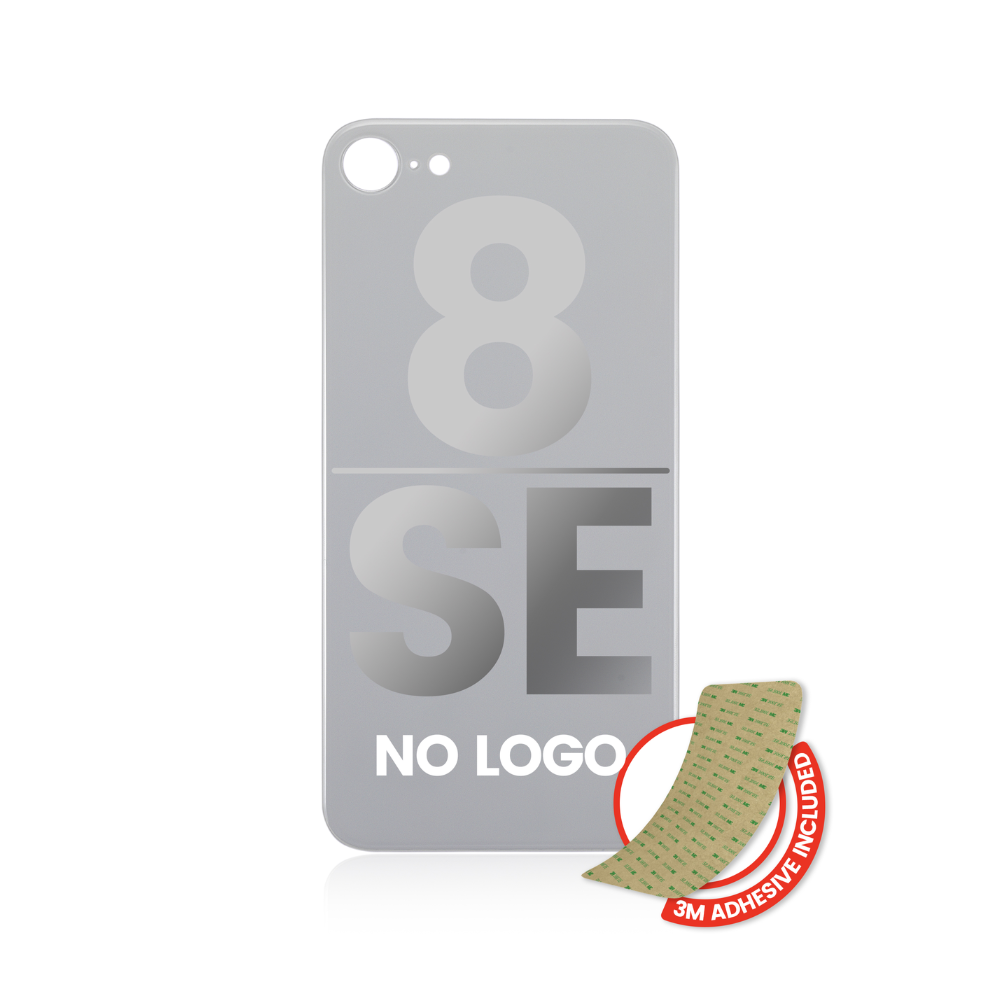 Vidrio Trasero Con Adhesivo 3M Compatible Para IPhone 8 / SE (2020) (Sin Logotipo / Orificio Grande Para Cámara) (Plata)