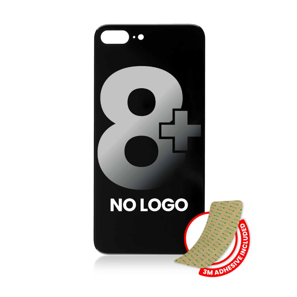 Vidrio trasero con adhesivo 3M compatible con iPhone 8 Plus (sin logotipo / orificio para cámara grande) (gris espacial)