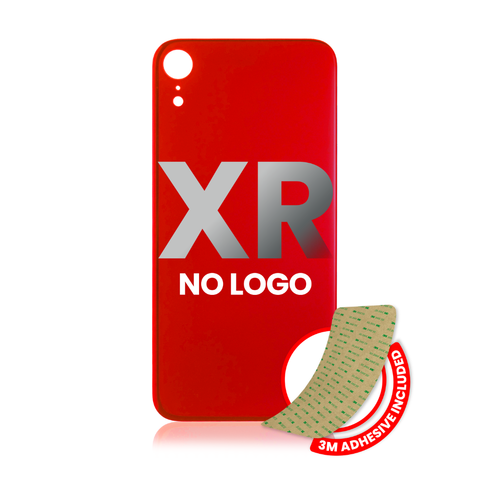 Vidrio trasero con adhesivo 3M compatible con iPhone XR (sin logotipo / orificio para cámara grande) (rojo)