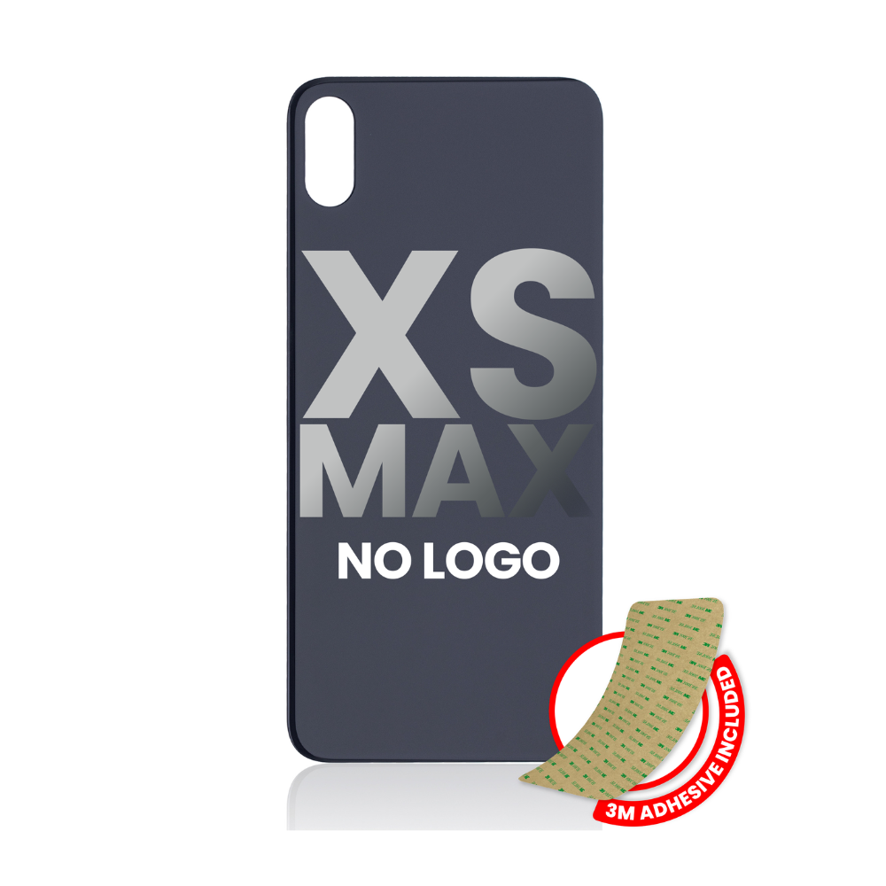 Vidrio trasero con adhesivo 3M compatible con iPhone XS Max (sin logotipo / orificio para cámara grande) (gris espacial)