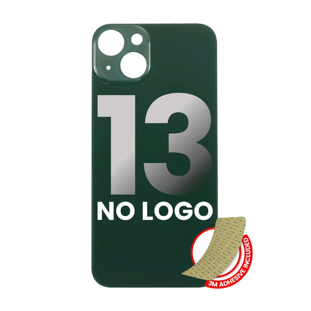 Vidrio trasero con adhesivo 3M compatible con iPhone 13 (sin logotipo / orificio para cámara grande) (verde)