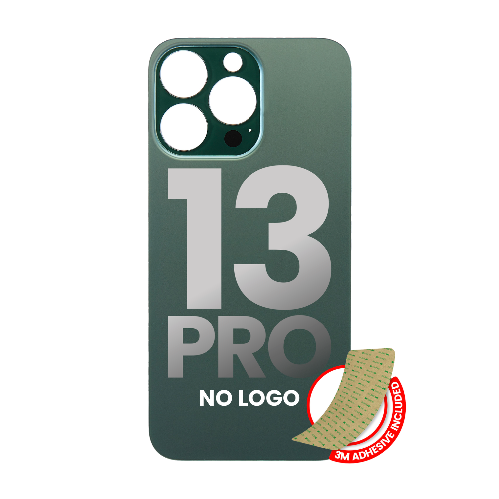 Vidrio trasero con adhesivo 3M compatible con iPhone 13 Pro (sin logotipo / orificio para cámara grande) (verde alpino)