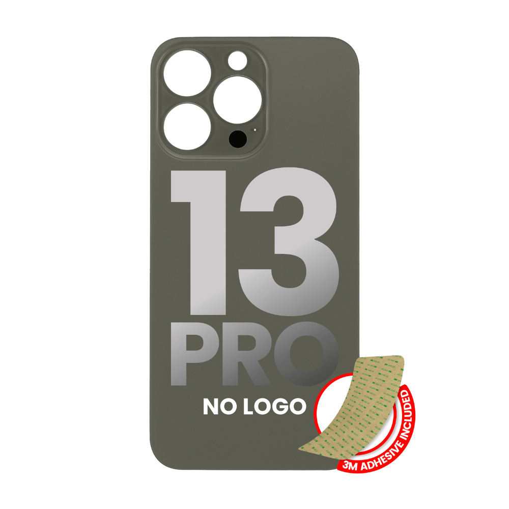 Vidrio trasero con adhesivo 3M compatible con iPhone 13 Pro (sin logotipo / orificio para cámara grande) (grafito)