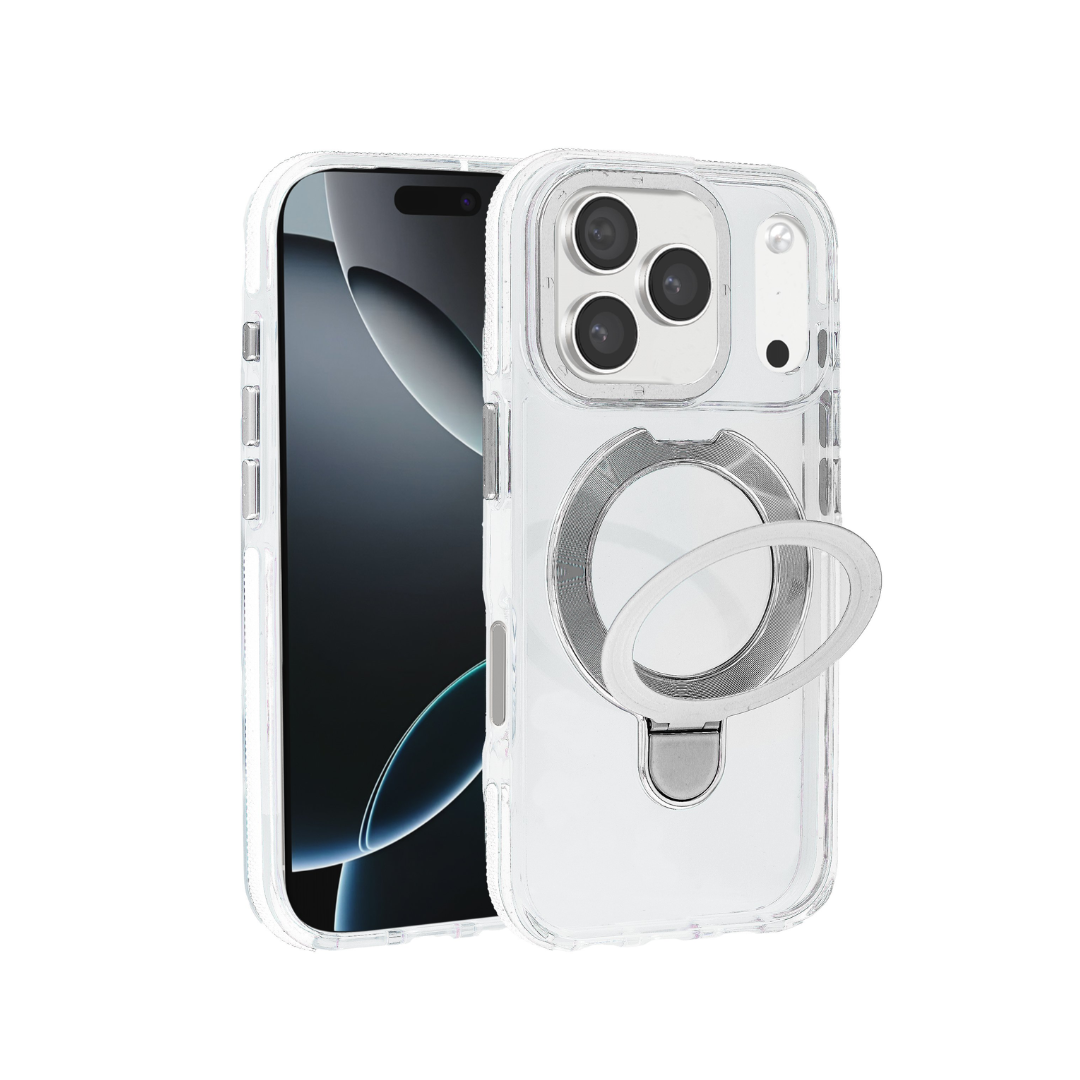 Funda transparente con soporte de carga inalámbrica para iPhone 17 Pro Max