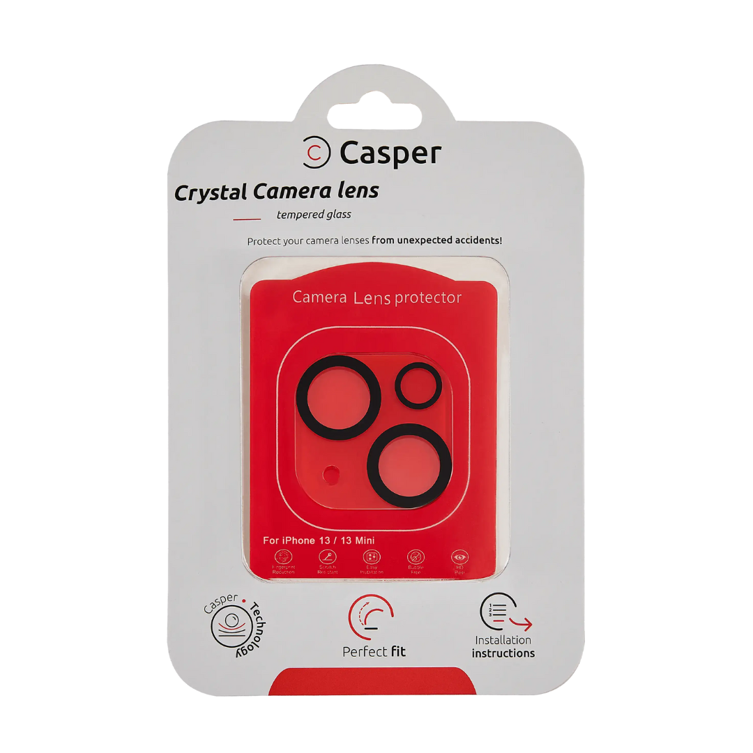 Protector de lente de cámara Casper para iPhone 13/13 Mini (cubierta completa de cristal)