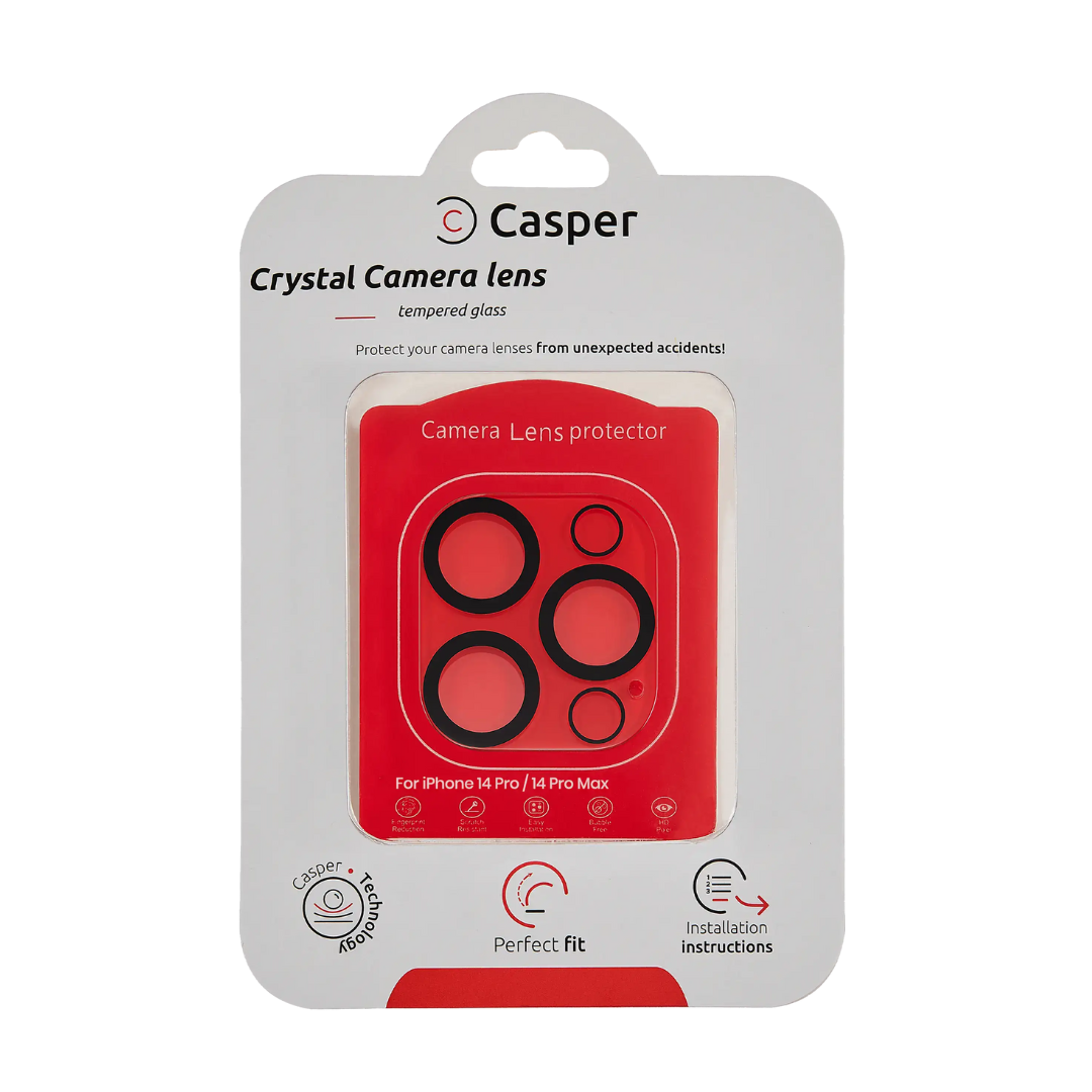 Protector de lente de cámara Casper para iPhone 14 Pro/14 Pro Max (Cristal completo)