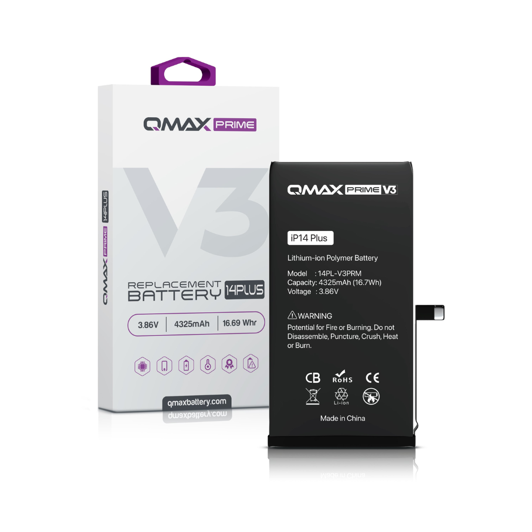 QMAX Prime V3 Replacement Battery for iPhone 14 Plus (No Pop-Up) (4325 mAh)