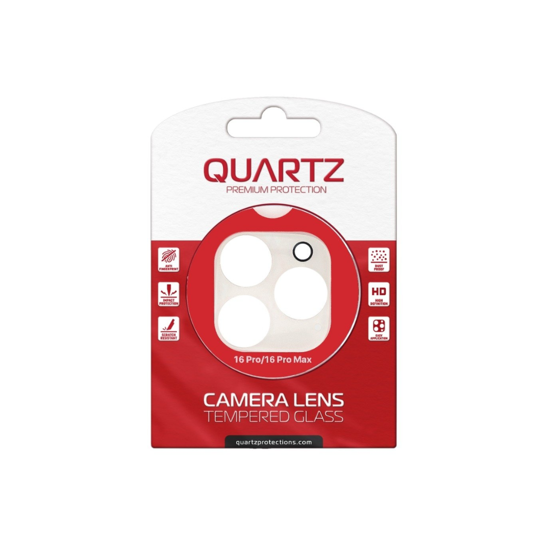 QUARTZ Clear Back Camera Tempered Glass for iPhone 16 Pro / 16 Pro Max