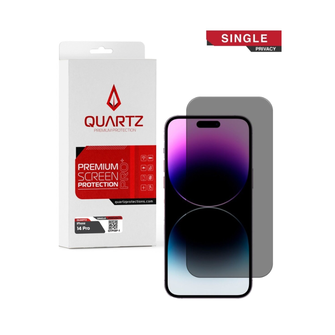 QUARTZ Privacy Tempered Glass for iPhone 14 Pro (Single Pack)
