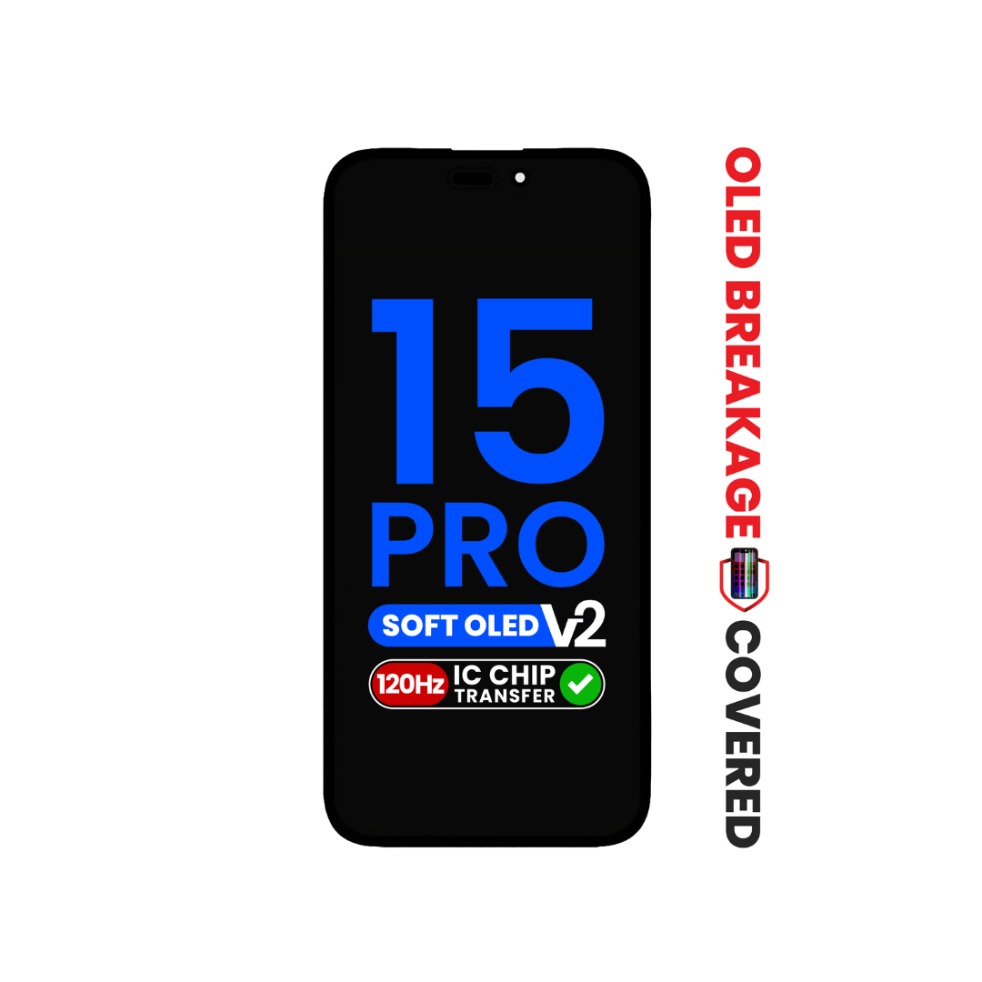 OLED Assembly for iPhone 15 Pro (Aftermarket Soft / QV8 / 120HZ) (IC Transfer Eligible)