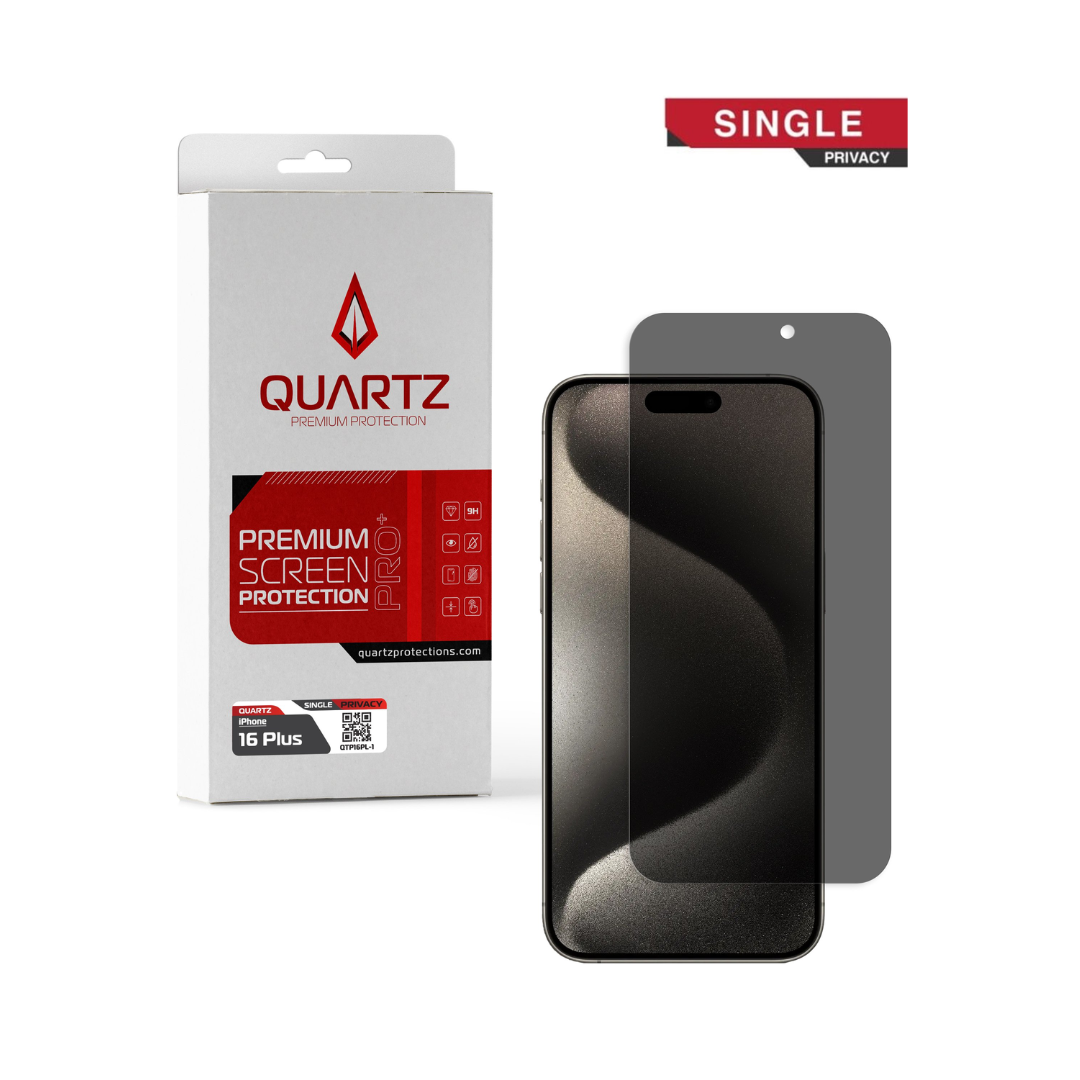 QUARTZ Privacy Tempered Glass for iPhone 16 Plus (Single Pack)
