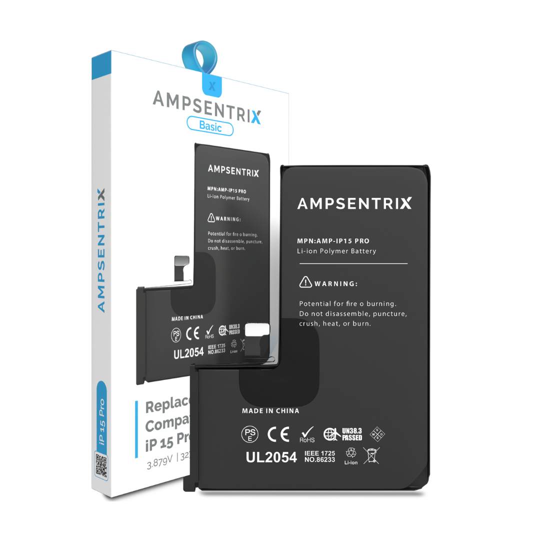 Replacement Battery For iPhone 15 Pro (AmpSentrix Basic)