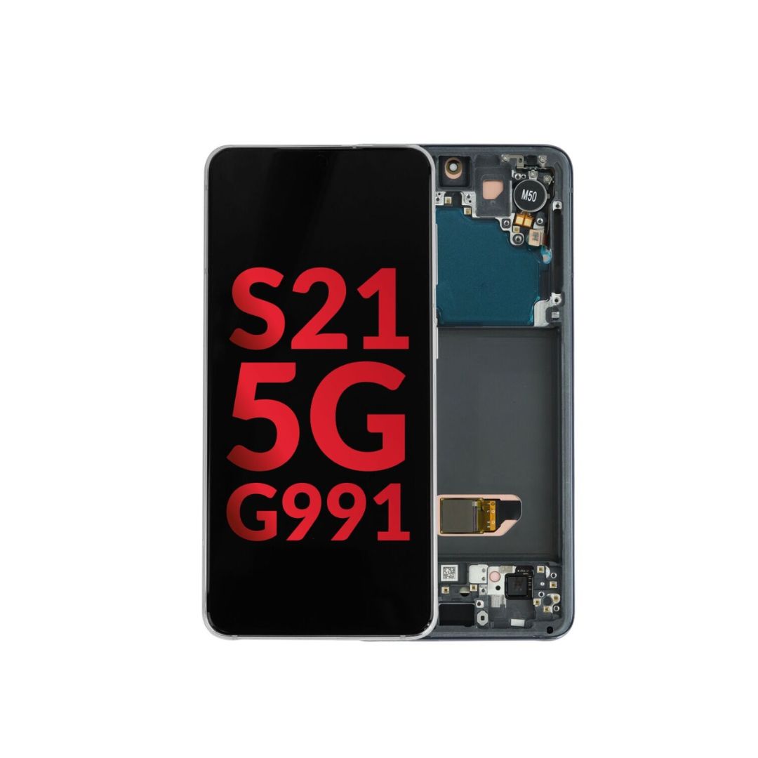 Ensamblaje de OLED con marco para Samsung Galaxy S21 G991 (PHANTOM BLACK) (Mercado de accesorios)