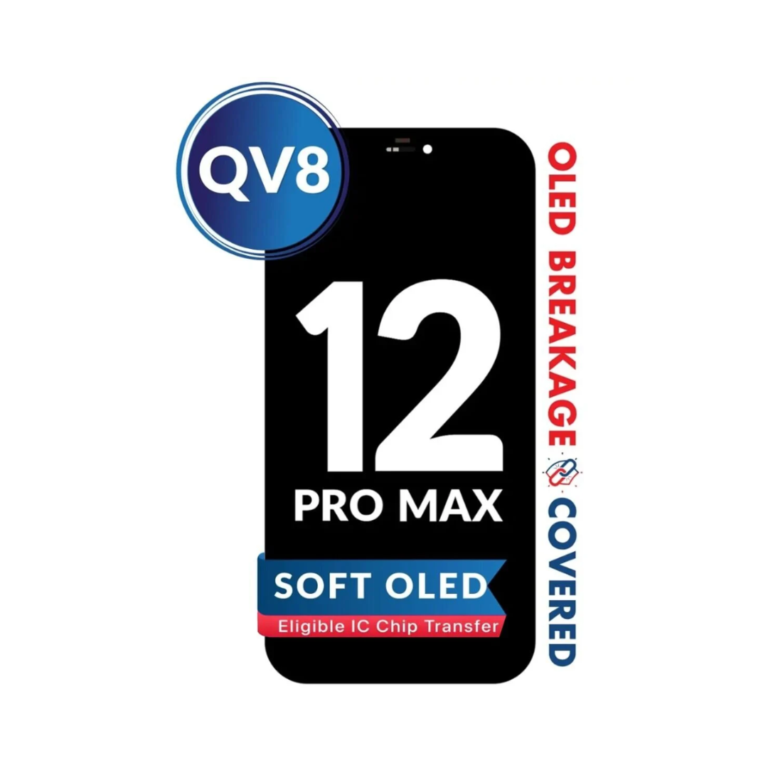 OLED Assembly for iPhone 12 Pro Max (Aftermarket QV8 / Soft) (IC Transfer Eligible)