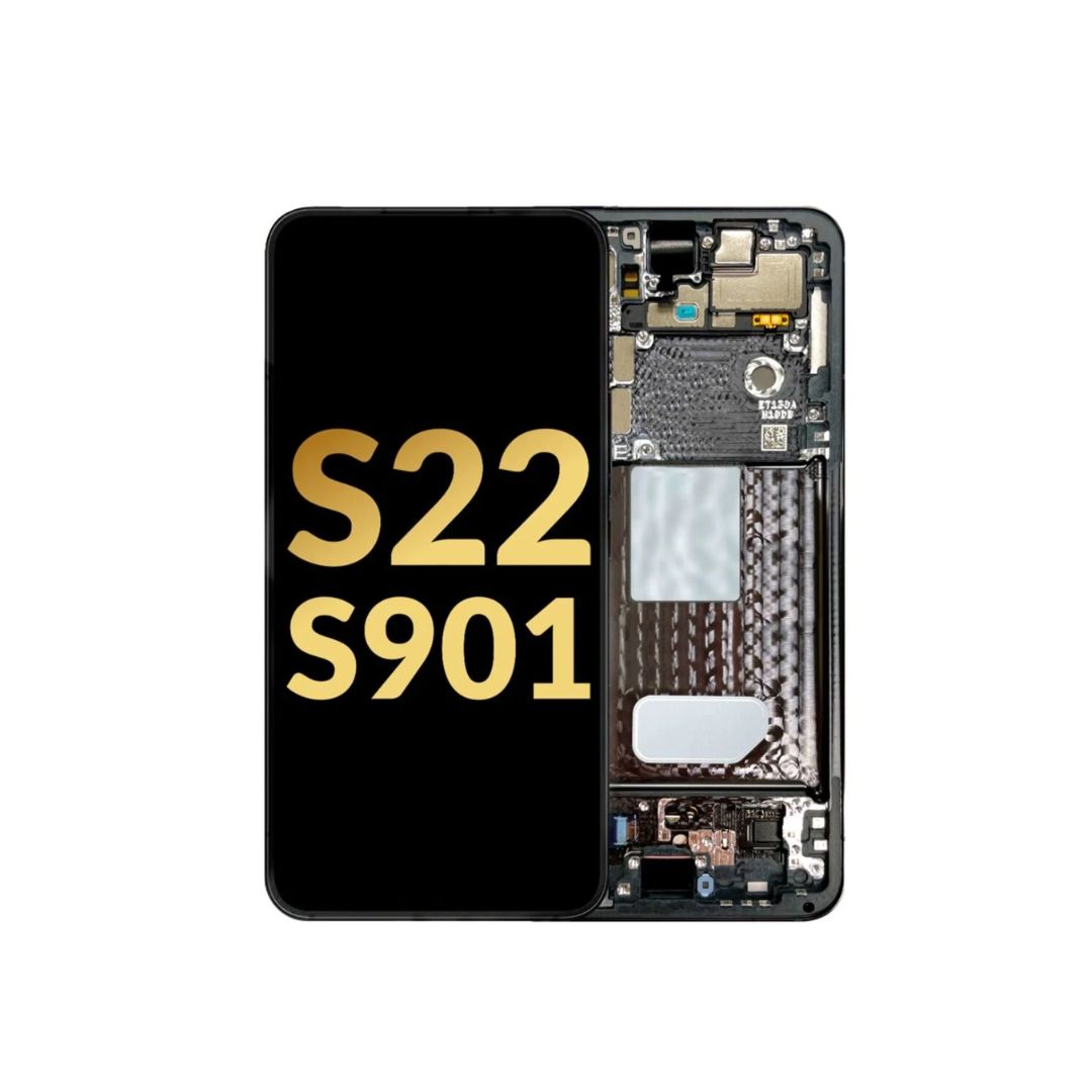 Samsung Galaxy S22 S901 OLED Assembly w/Frame (PHANTOM BLACK) (Service Pack)