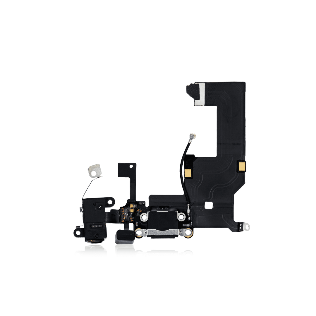 Cable flexible de puerto de carga compatible con iPhone 5 (gris espacial)