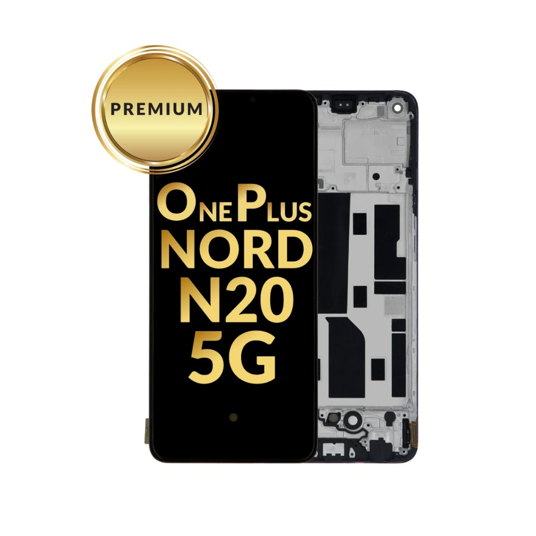 Pantalla OLED con marco para OnePlus Nord 20 5G (NEGRO) (Premium)