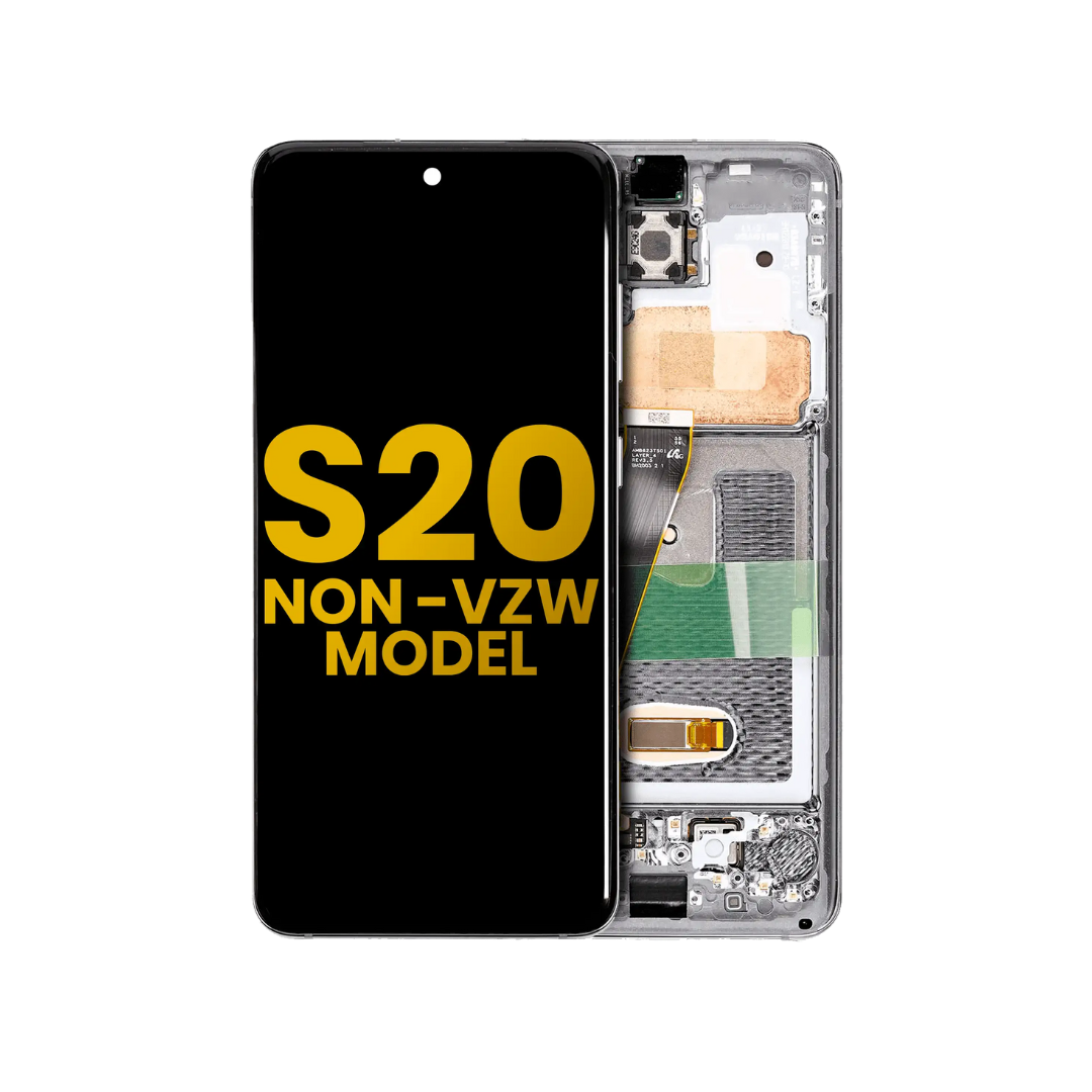 Pantalla OLED con marco compatible con Samsung Galaxy S20 5G (sin marco 5G UW de Verizon) (reacondicionada) (gris cósmico)