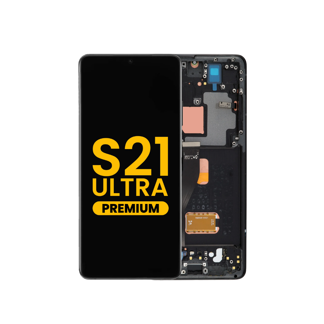 OLED Assembly with Frame for Galaxy S21 Ultra 5G (G998) (PHANTOM BLACK) (Premium)