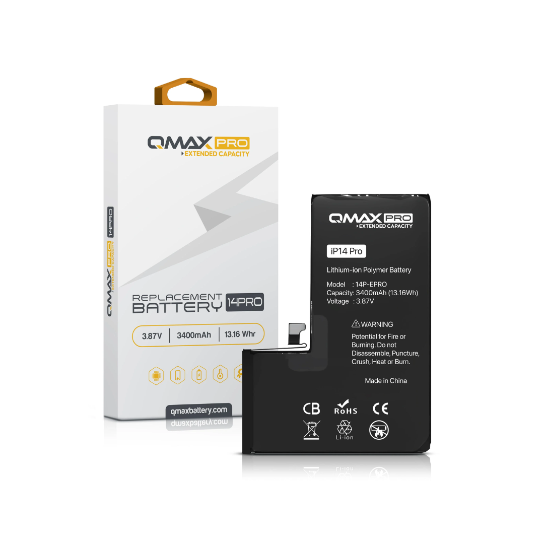 Batería de repuesto de capacidad extendida QMAX Pro para iPhone 14 Pro (3400 mAh)