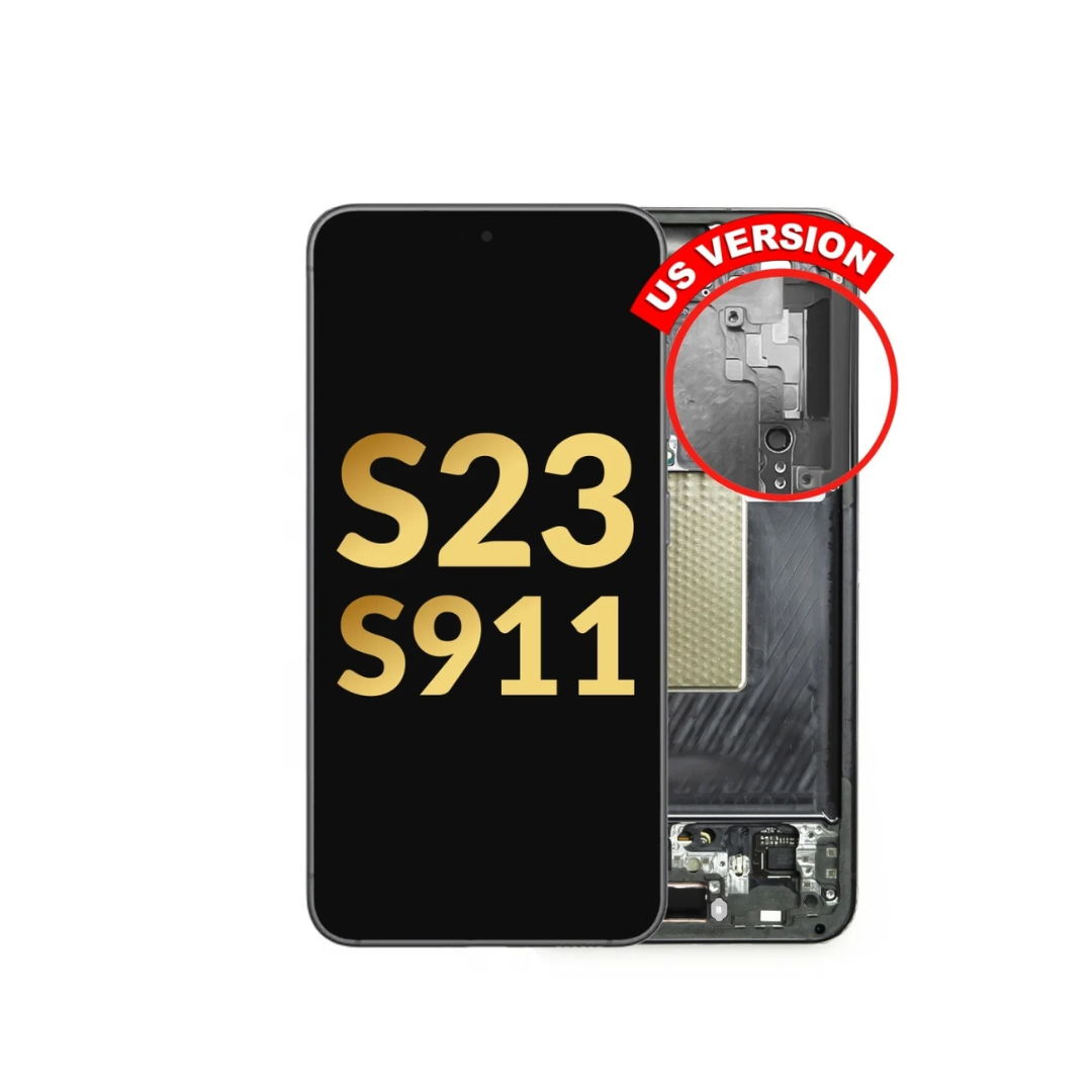 OLED Assembly with Frame for Galaxy S23 S911 (PHANTOM BLACK) (Service Pack)