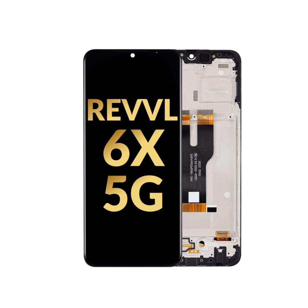 T-Mobile Revvl 6X 5G LCD Assembly w/ Frame (BLACK) (Premium)