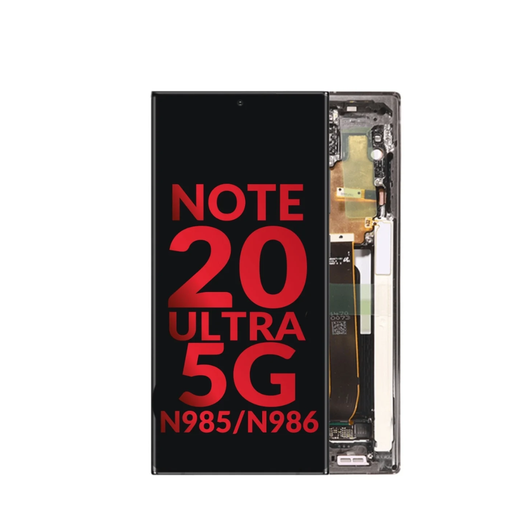 Ensamblaje OLED con marco para Galaxy Note 20 Ultra N985 / N986 (MYSTIC BLACK) (Mercado de accesorios)