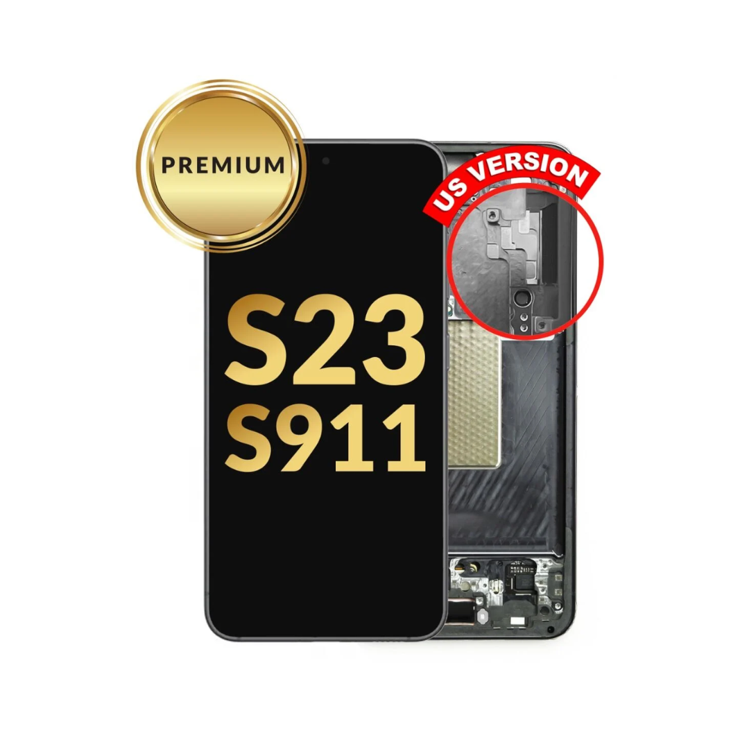 samsung Galaxy S23 S911 OLED Assembly w/Frame (PHANTOM BLACK) (Premium)