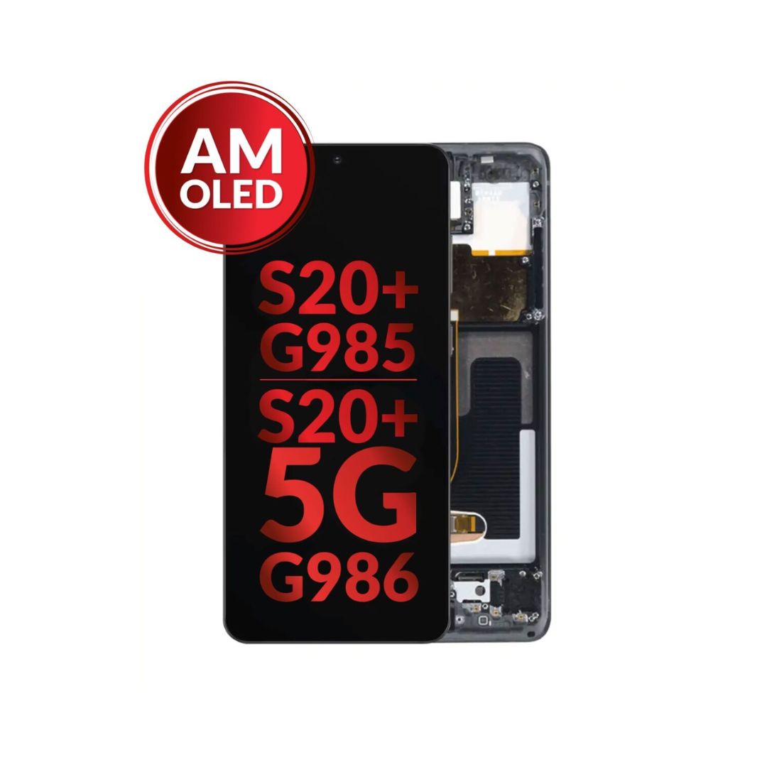 Ensamblaje de OLED con marco para Samsung Galaxy S20 Plus G985/G986 (negro cosmico) (mercado de accesorios)