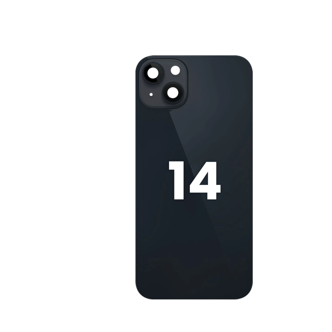 Cristal trasero con marco e imán MagSafe para iPhone 14 (NEGRO) (SIN LOGOTIPO)