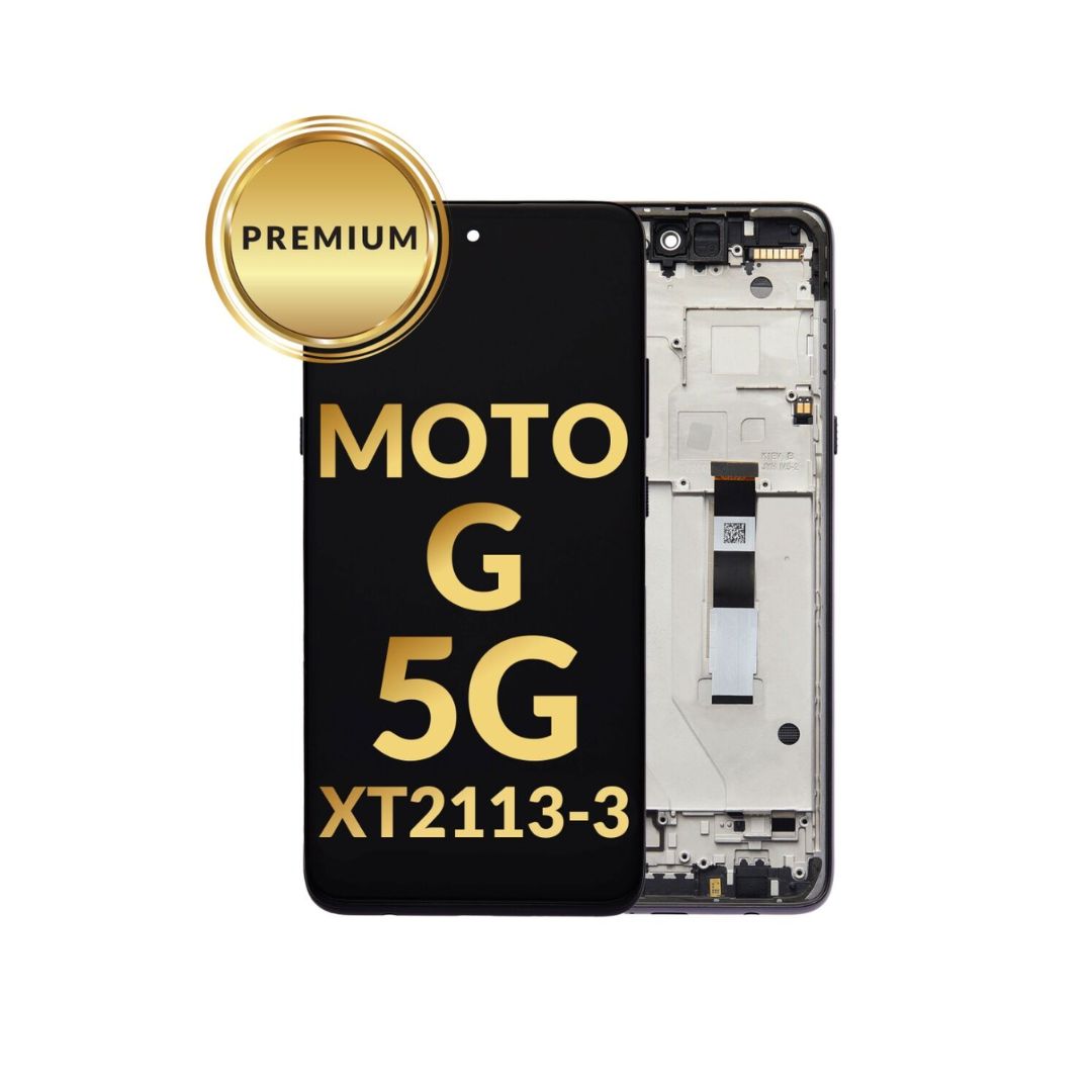 Conjunto de pantalla LCD con marco (GRIS) para Motorola Moto G 5G (XT2113-3/2020) (Premium/reacondicionado)