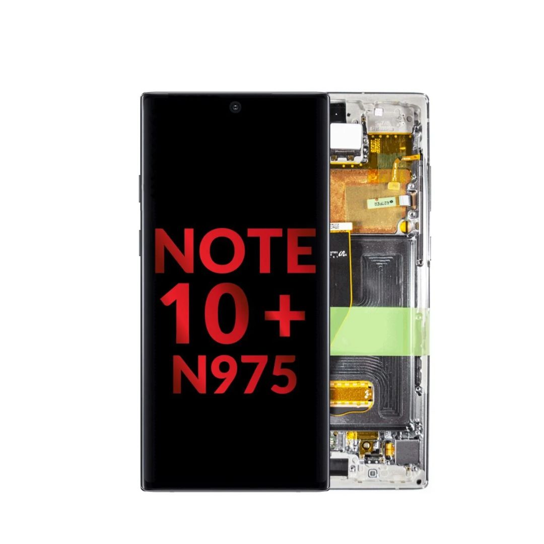 Ensamblaje de pantalla OLED con marco para Samsung Galaxy Note 10 Plus N975 (blanco aura) (posventa)