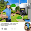 FHD Solar-Powered Pan Tilt Security Camera - 360° Built-in Battery