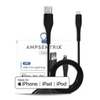 Cable MFI Lightning a USB tipo A de 3 pies (AmpSentrix) (Alpha) (negro)