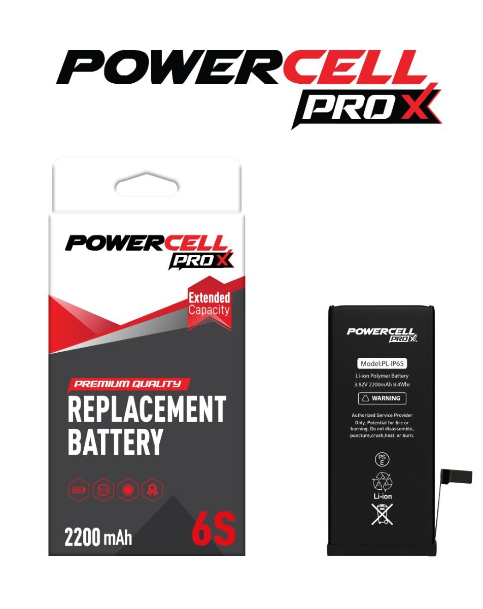 Batería de repuesto de alta capacidad POWERCELL PRO iPhone 6s (2200 mAh)