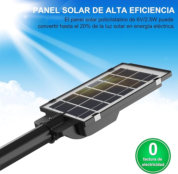 Farola Solar 156 Leds/60w/1.500 Lúmenes Paquete De 2 Piezas