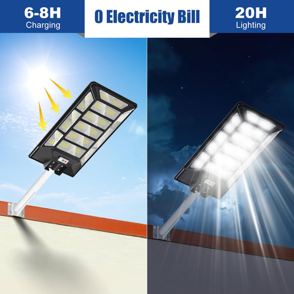 Solar Street Light 800 Leds/500w/20,000 Lumens With Remote Control