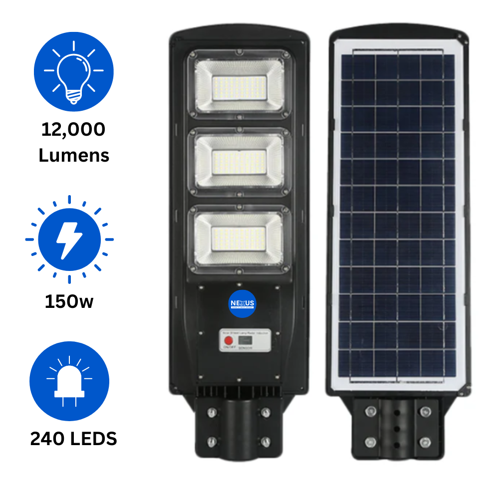 Farola Solar 240 Leds/150w/12.000 Lúmenes Con Mando A Distancia