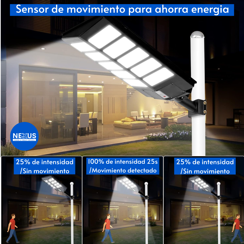 Farola Solar 800 Leds/500w/20.000 Lúmenes Con Mando A Distancia