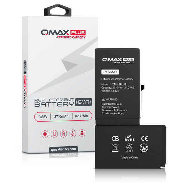 Batería de repuesto de capacidad extendida QMAX Plus iPhone XS Max (3710 mAh)