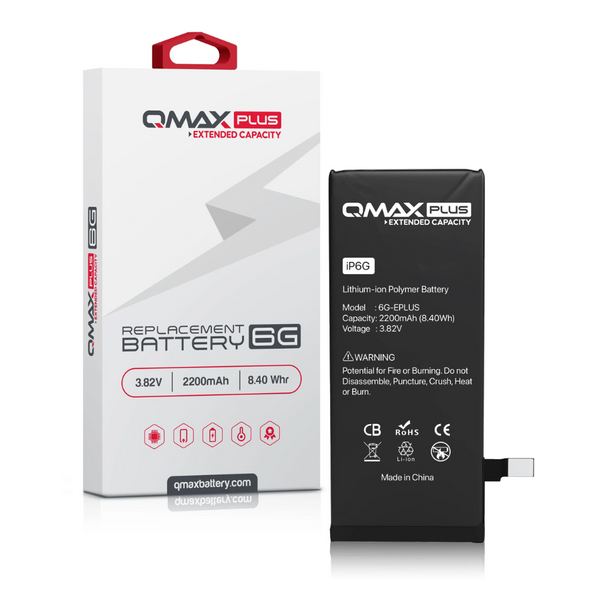 QMAX Plus iPhone 6 Extended Capacity Replacement Battery (2200 mAh)