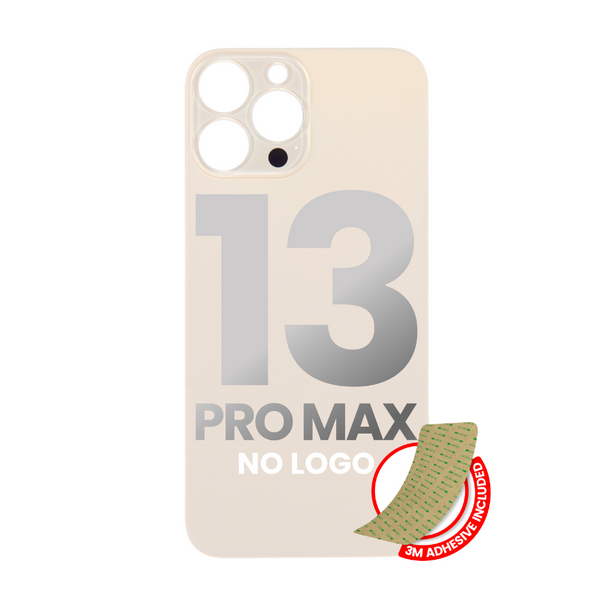 Back Glass With 3M Adhesive Compatible For IPhone 13 Pro Max (No Logo / Large Camera Hole) (Gold)