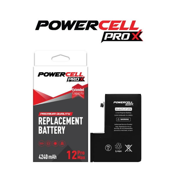 Batería de repuesto de alta capacidad POWERCELL PRO X iPhone 12 Pro Max (4240 mAh)