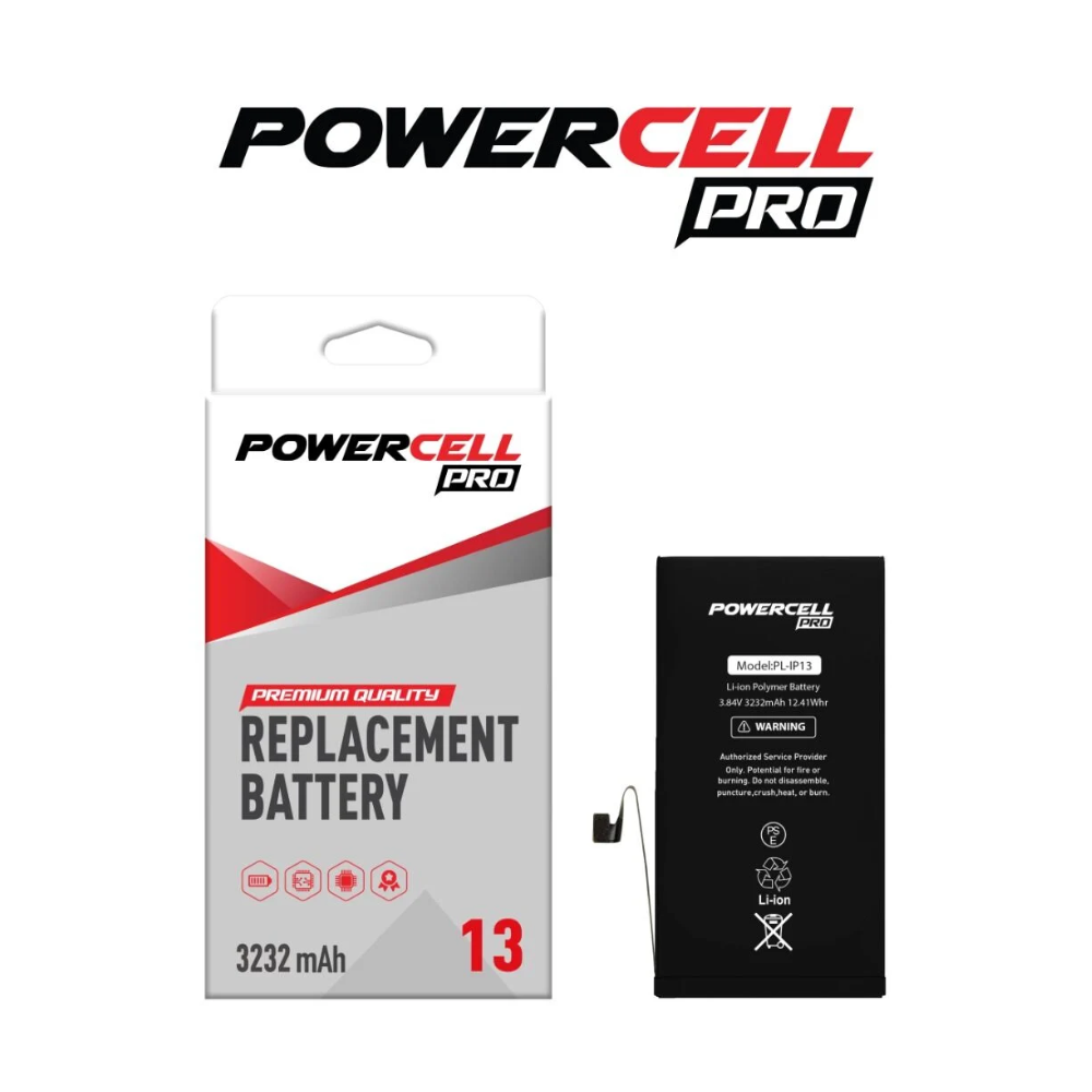 Batería de repuesto POWERCELL PRO iPhone 13 (3232 mAh)