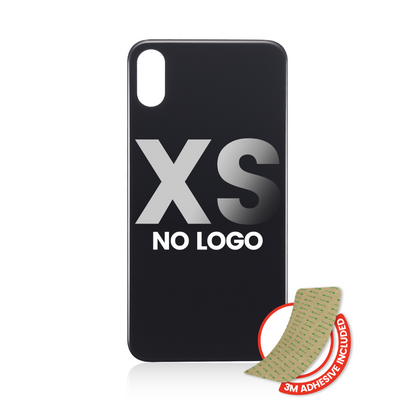 Back Glass With 3M Adhesive Compatible For IPhone XS (No Logo / Large Camera Hole) (Space Gray)