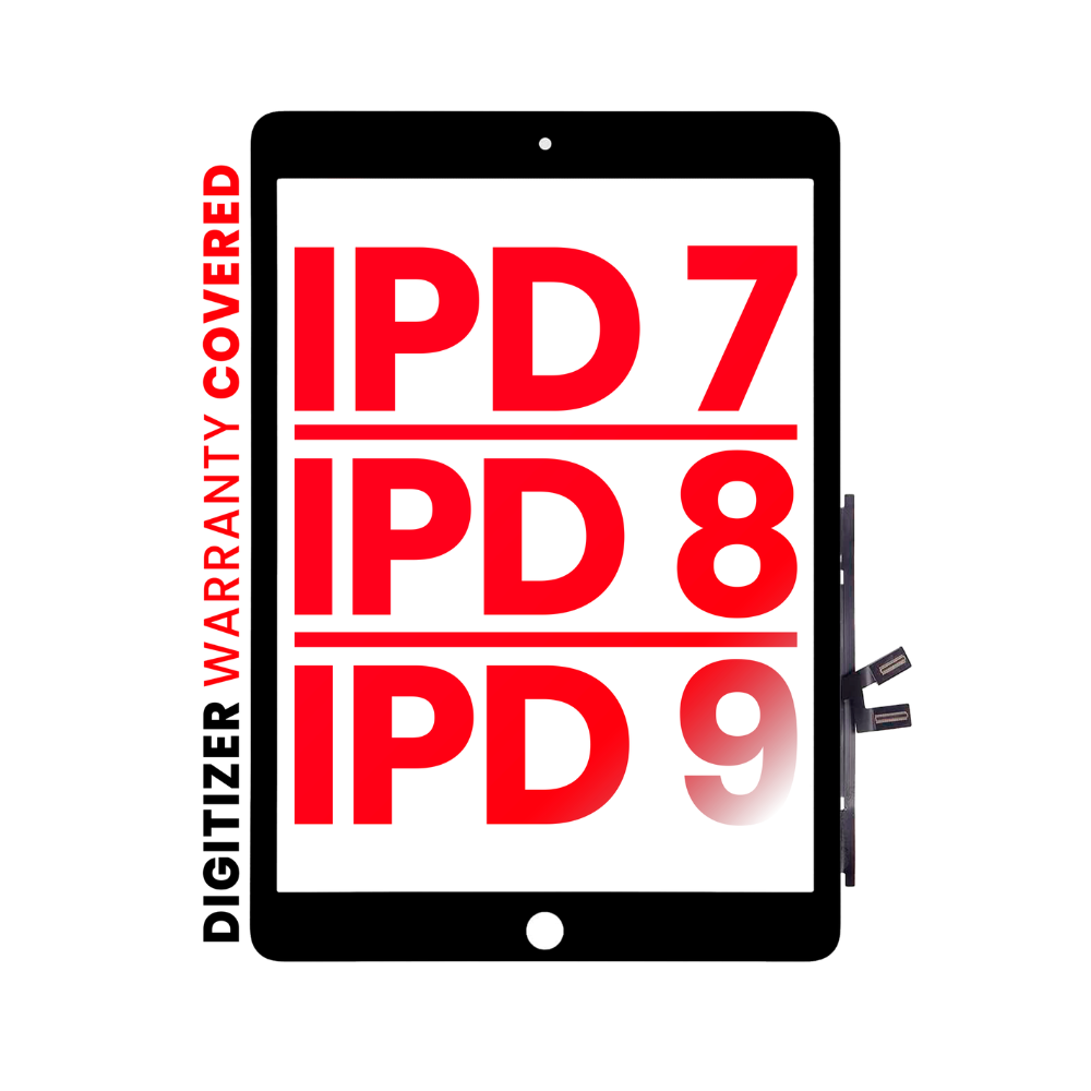 Digitalizador compatible con iPad 7 (2019) / iPad 8 (2020) / iPad 9 (2021) (Aftermarket Pro: XO7) (negro)