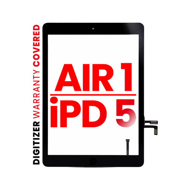 Digitalizador compatible con iPad Air 1 / iPad 5 (2017) (botón de inicio preinstalado compatible con iPad Air 1) (Aftermarket Pro: XO7) (negro) 